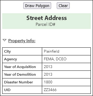 Screenshot of info table pane