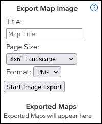 Screenshot of map export pane