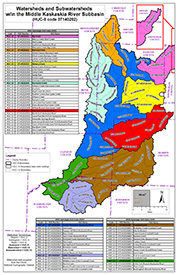 colored areas of the Middle Kaskaskia River watershed