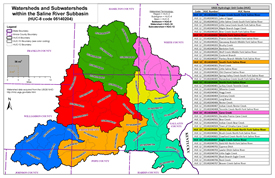 colored areas of Saline River watershed