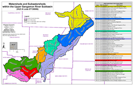 colored areas of the Upper Sangamon River watershed